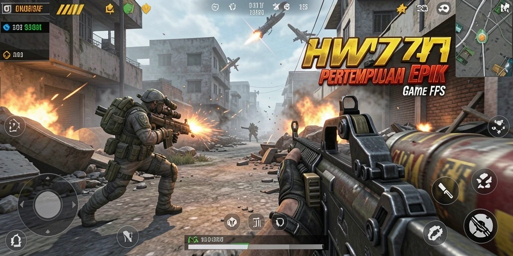 Tampilan seru dari pertempuran di HW777 dengan grafis menawan.