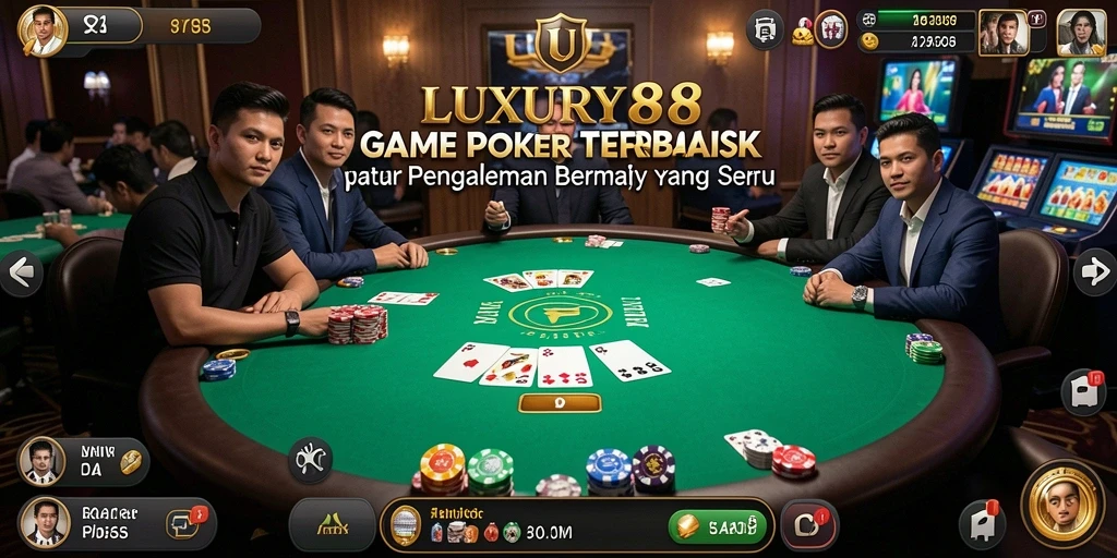 Tampilan menarik dari gameplay Poker di LUXURY88 dengan grafis keren.