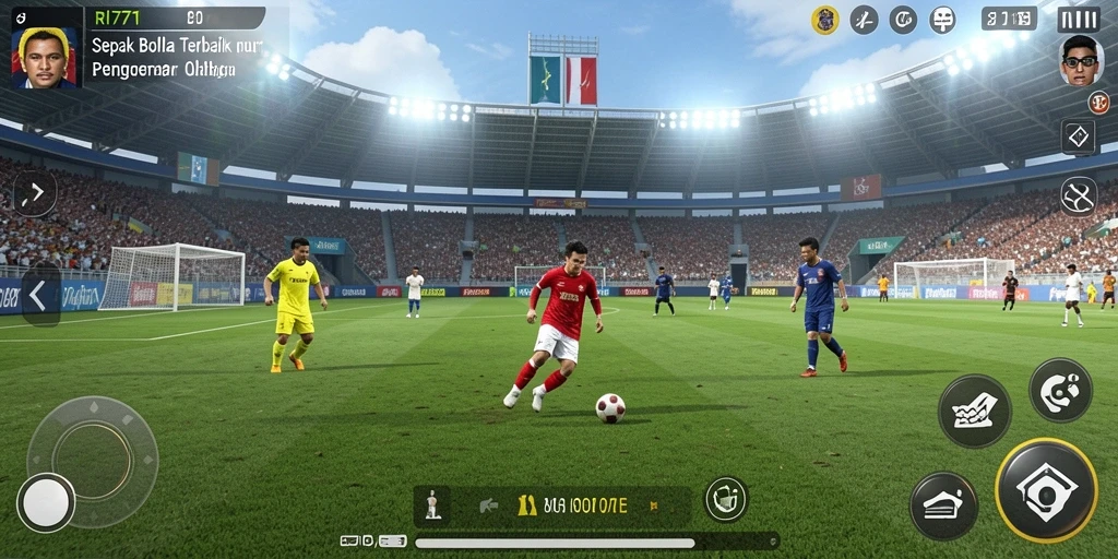 Tampilan menarik dari gameplay sepak bola dalam RI771.