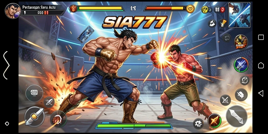 Tangkapan layar gameplay SIA777 menampilkan aksi pertarungan yang menegangkan dan mendebarkan.
